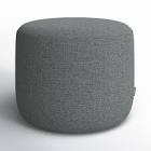 Modern Round Velvet Upholstered Ottoman with Soft Padded Seat, Multi-Functional Sofa Footrest, Side Table, Extra Seating for Living Room, Bedroom, Entryway (Dove Gray, 18"D x 18" W x 18.3"H)