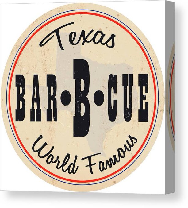 Texas Bar B Que State Canvas Print 35" x 35"