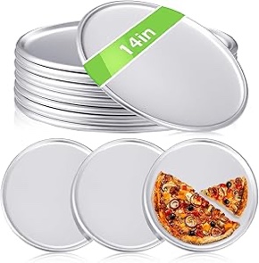 12 Pieces Pizza Pan Bulk Restaurant Aluminum Pizza Pan Set Round Pie Cake Plate Rust Free Cake Tray for Oven Baking Home Kitchen Restaurant Easy Clean(13 Inch)