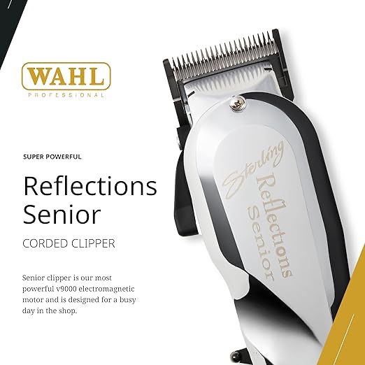 Wahl Professional - Reflections Senior Clipper - Adjustable, Professional-Quality Electric Hair Clipper with Metal Housing and Chrome Lid