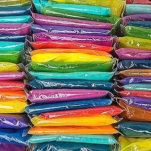 Color Powder Packets by Chameleon Colors – 25 Assorted Individual Packets of 10 Colors. Super Sized 100 Gram Bags Give You More Powder and More Color Variety.