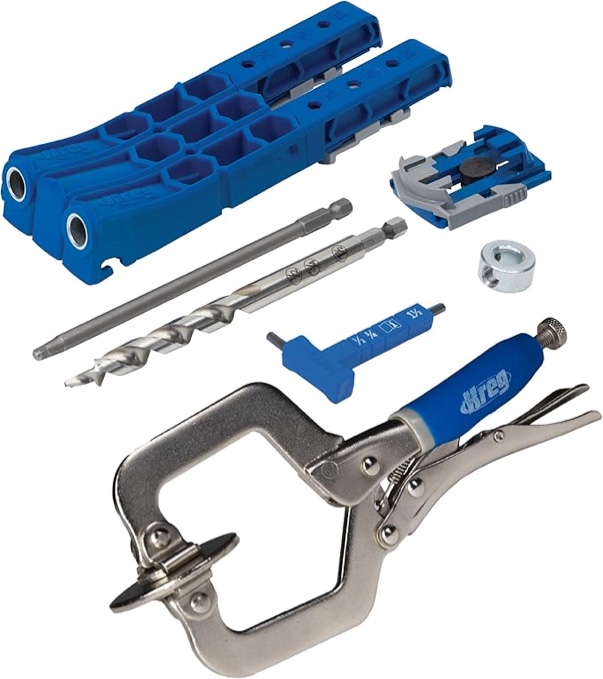 Kreg KPHJ320 Pocket-Hole Jig 320 - Small, Durable Jig for Tight Spaces - Create Rock-Solid Joints - Adjustable Drill Guides - For Materials 1/2"-1 1/2" Thick - Holiday Home Improvement Gifts for Him