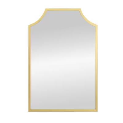 allen + roth 24-Inches W x 36.0-Inches H Arch Gold Framed Wall Mirror 