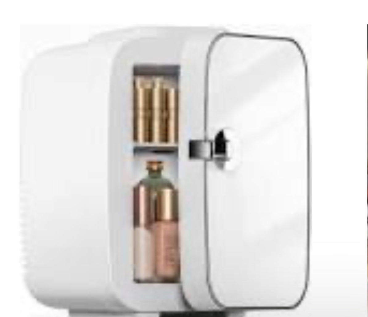 Mini Fridge, Portable RV Refrigerator, 4 Liter/6 Can Compact Personal Cooler for Home, Car, Outdoor,, White