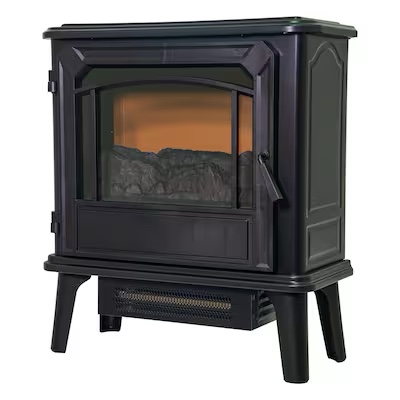 Style Selections 20.87-Inches W 5200 -BTU Black Metal Flat wall Fan-forced Electric Stove with 