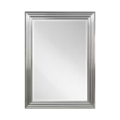 allen + roth 31-Inches W x 41.0-Inches H Rectangle Silver Beveled Wall Mirror