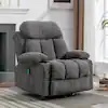Gray Fabric Swivel Recliner with Swivel 