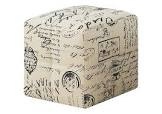 Ottoman, Pouf, Footrest, Foot Stool,  Of 1Juvenile, Beige Fabric, Transitional Beige Foam Solid Wood