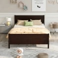 Full Size Platform Bed, Solid Wood Bed Frame Mattress Foundation Sleigh Bed with Headboard, Footboard and Wood Slat Support, for Girls, Boys, Adults, Easy Essembly, No box spring required, Espresso