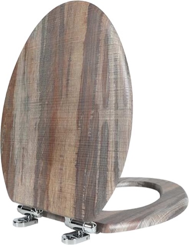 Angol Shiold Elongated Toilet Seat Molded Wood Toilet Seat with Quietly Close and Quick Release Hinges, Easy to Install also Easy to Clean (Elongated, Board)