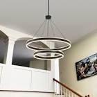 Maleea Modern Chandelier Light Led Kitchen Island Pendant with Remote Control for High Ceiling 
