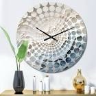 White And Blue Wave Papercut Style - Coastal Waves Wall Clock