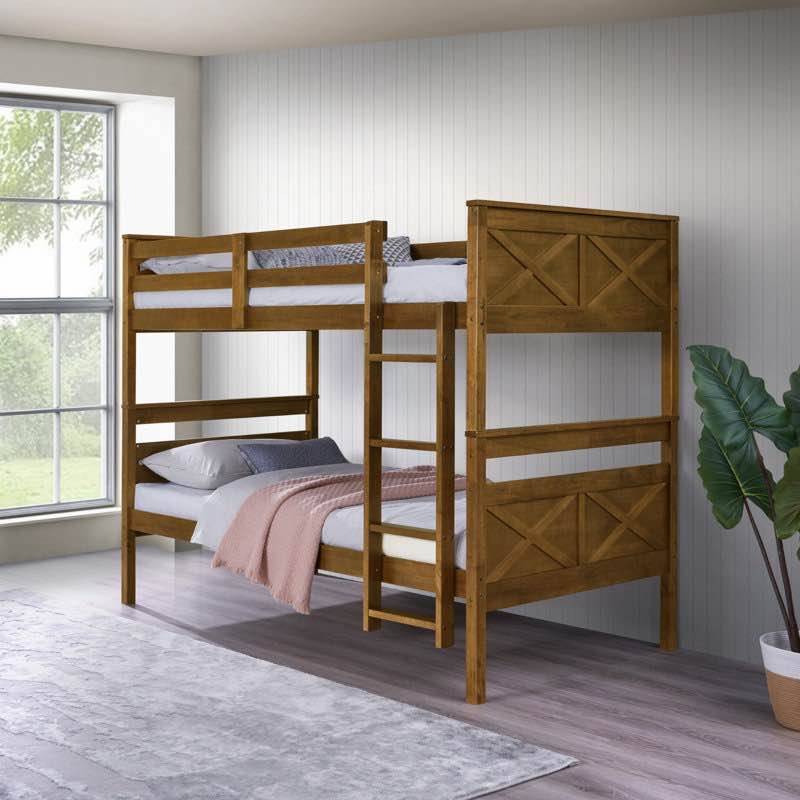 Jazzae Twin Over Twin Solid Wood Standard Bunk Bed