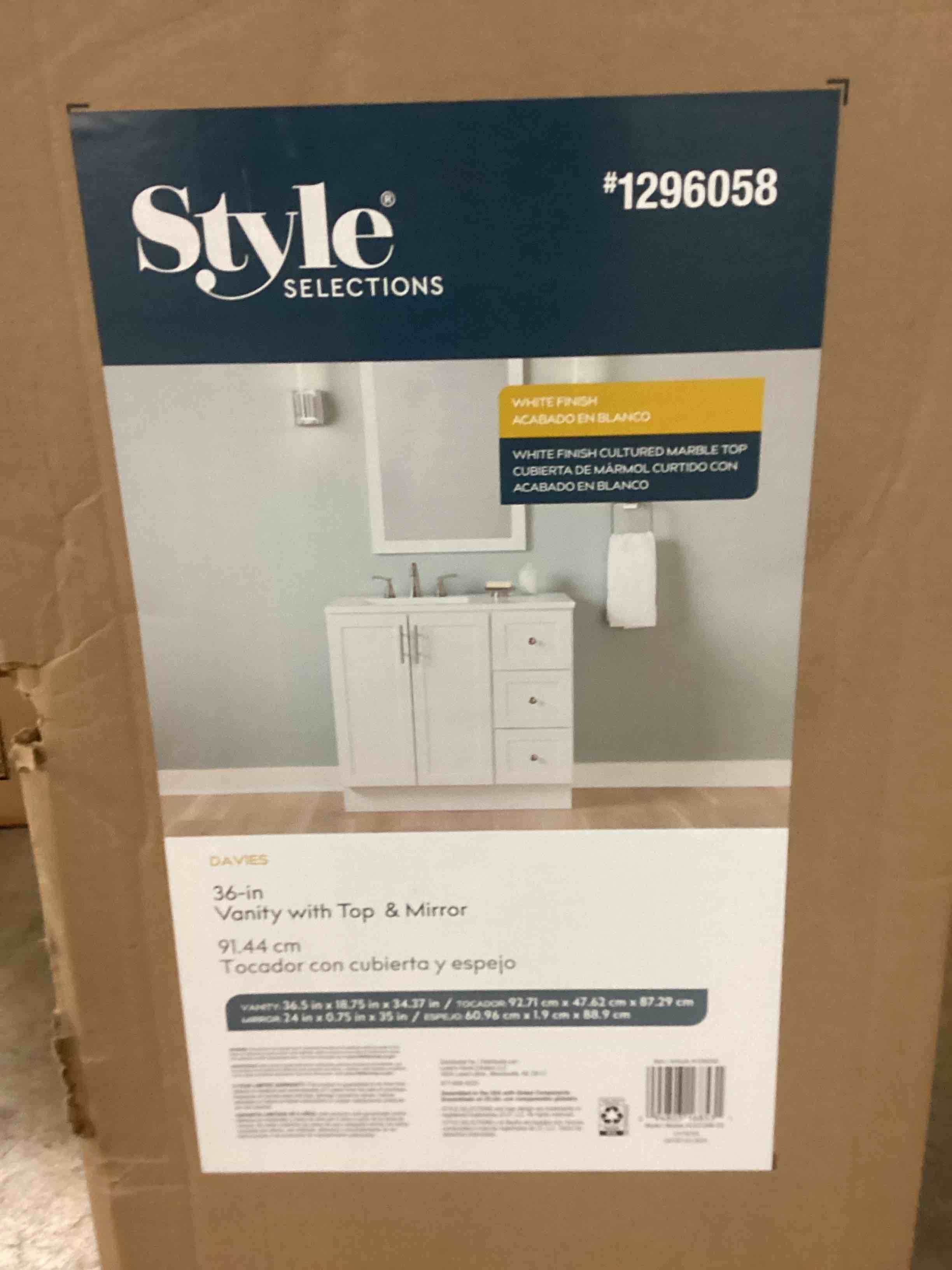 Style selections 36in vanity 