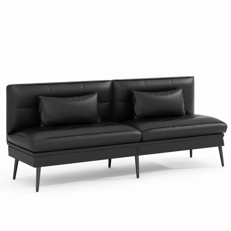 ( incomplete ) Convertible Futon Sofa Bed, 69? Futon Sofa Bed, Multi-Functional Bean Bag Sofa Bed Couch With 2 Pillows & Back Cushions, 5-Position Adjust Lazy Sofa Sleeper Bed For Small Space Dorm Bedroom Living Room,