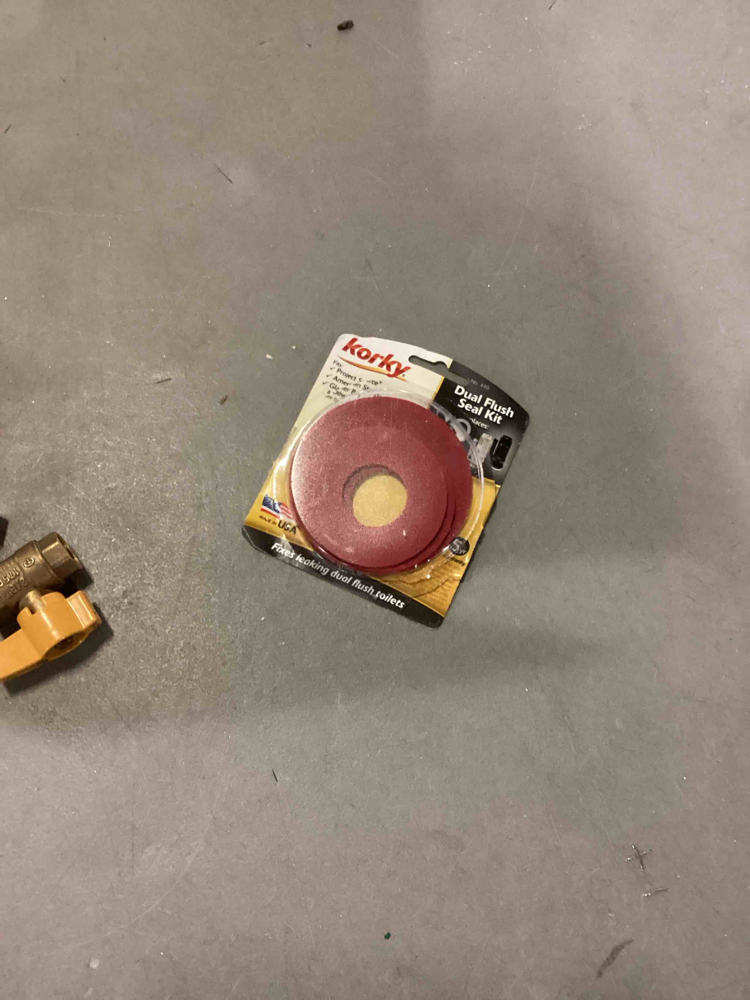 Condition photo showing As Is for Korky 440BP Dual Flush Seal Kit - Replaces AquaSource, American Standard, Glacier Bay and Mansfield Seals - Made in USA , Red , 3 In.