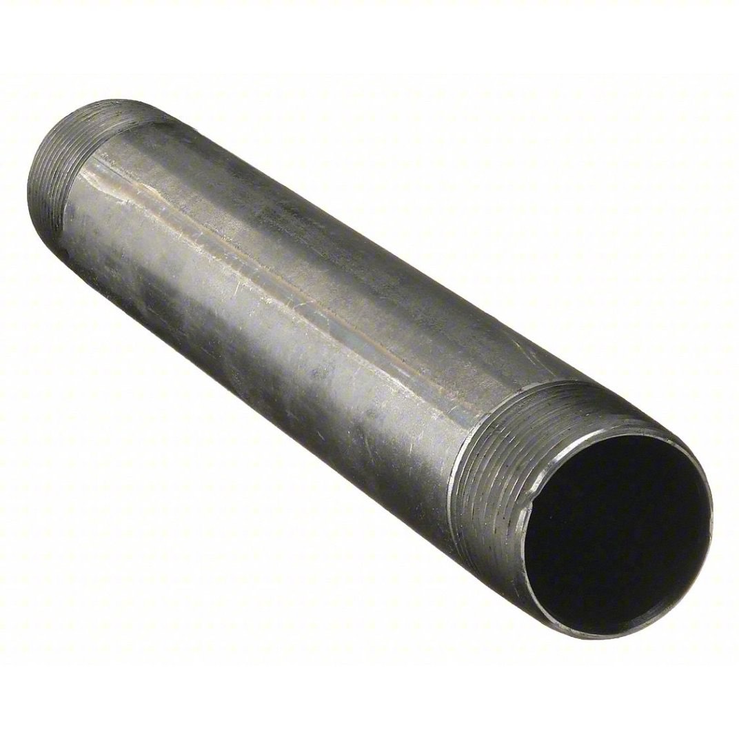 ( similar ) Nipple: Black Steel, 3/4 in Nominal Pipe Size, 12 in Lg, Threaded on Both Ends, Schedule 40, Welded