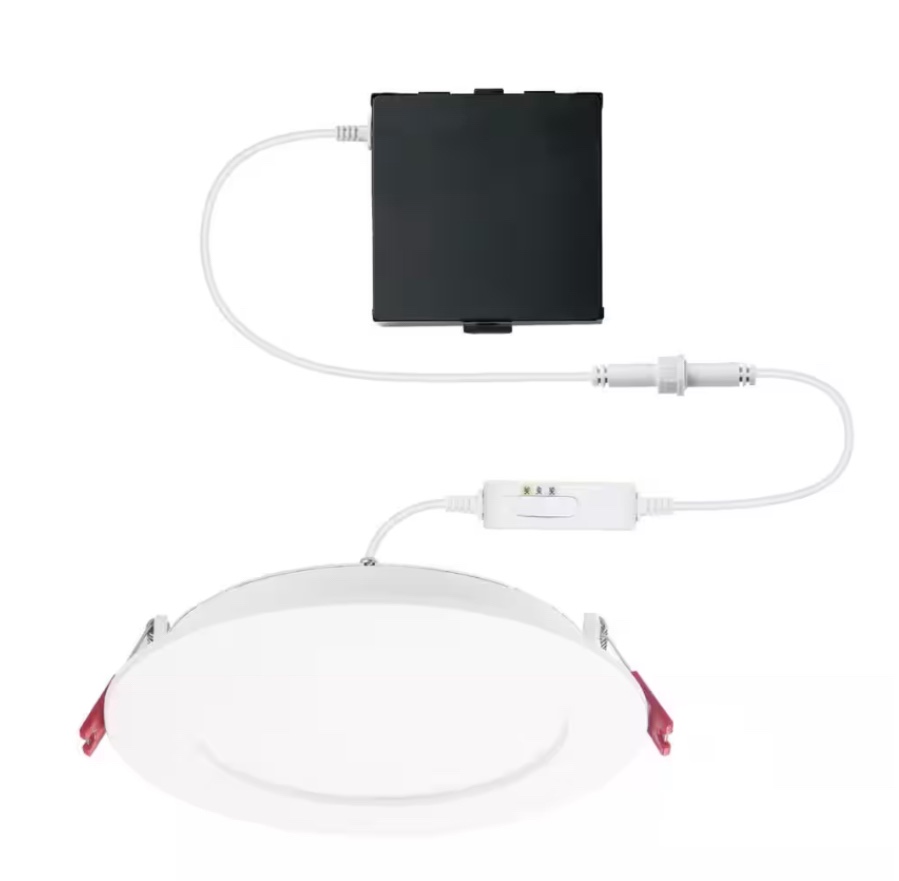 Commercial Electric Pro Value Series Integrated LED 6 in Round Adj Color Temp Canless Recessed Light