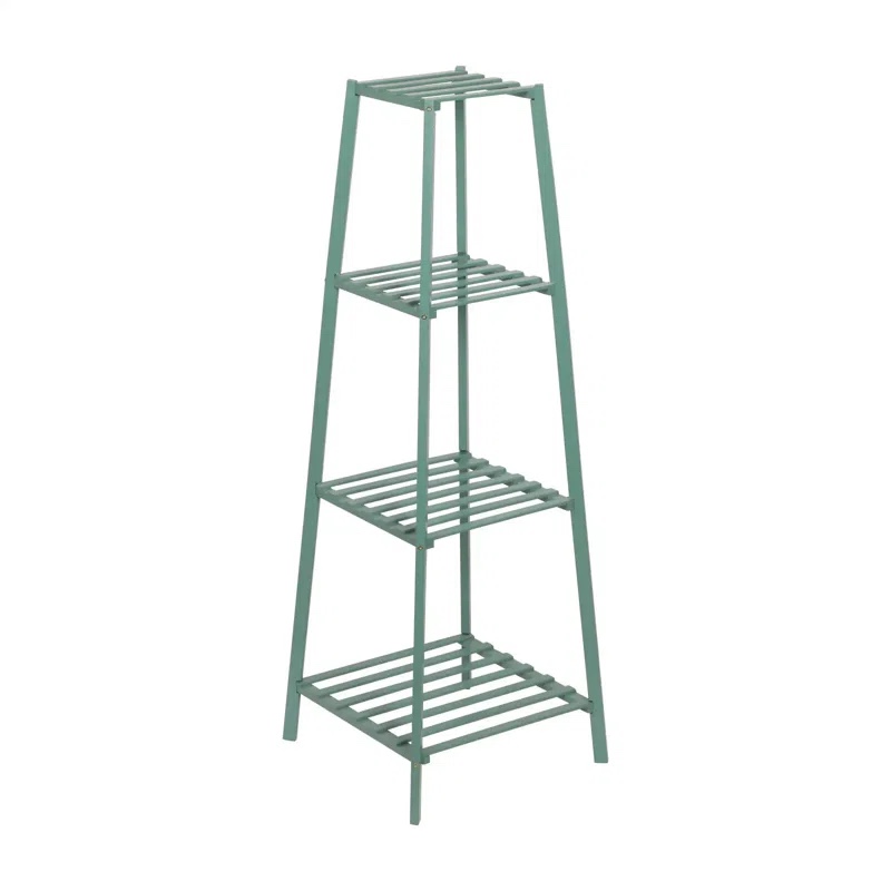 (no hardware) Pearson 4-Tier Plant Stand Indoor Outdoor, Bamboo Corner Plant Shelf Rack, Flower Pot Stand Holder