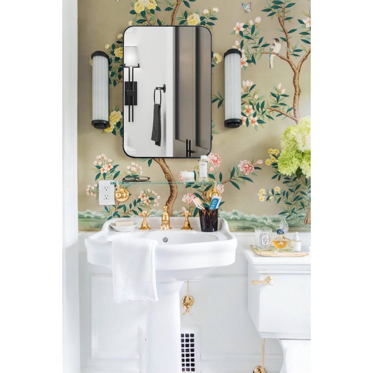 Haslem Recessed Framed Medicine Cabinet with Mirror and Adjustable Shelves