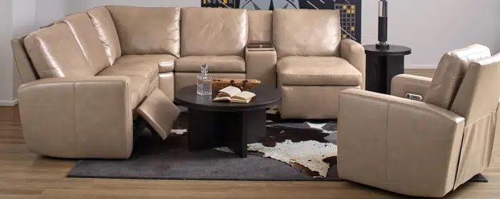 (incomplete middle part) (similar) Brin Power Recliner, 7 Seats L Shaped Anti-Scratch Leather Modular Couch With Cup Holder& Charging Port, Dual Reclining Sectional Couch With Console, White Leathaire