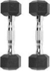 CAP Barbell SDRSIS-50B 2x5 Pound 2x20 pound Coated Hex Dumbbells Black Silver