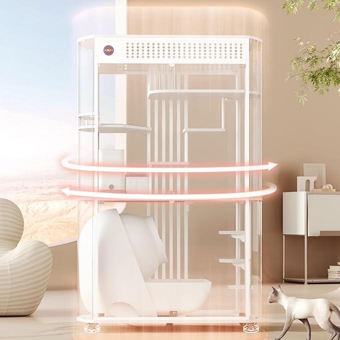 ((INCOMPLETE)) 65.8"H Panoramic glass cat cage