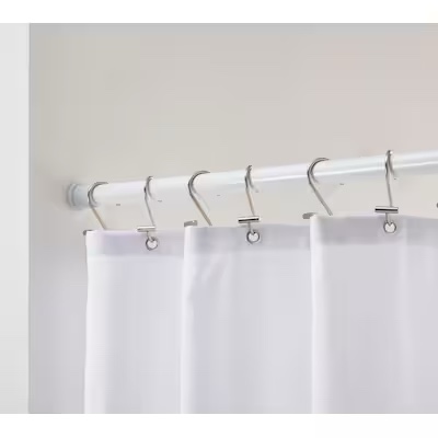 Style Selections 42-in to 72-in White Tension Single Straight Adjustable Shower Curtain Rod