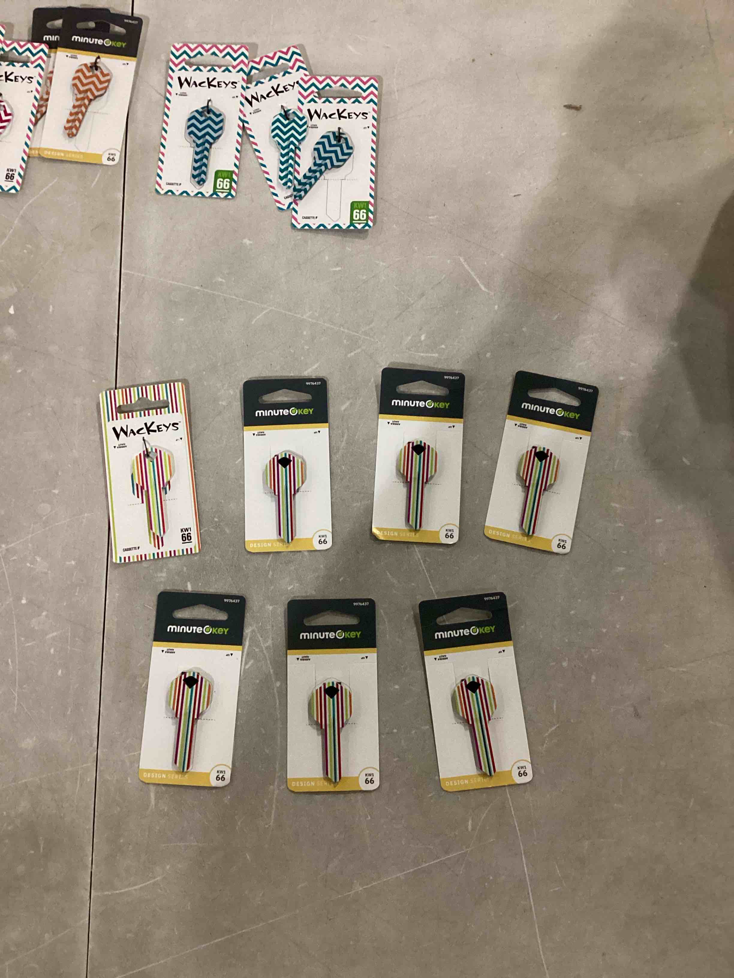 (pack of 7) Hillman Multi-color Striped Decorative House/Entry Key Blank