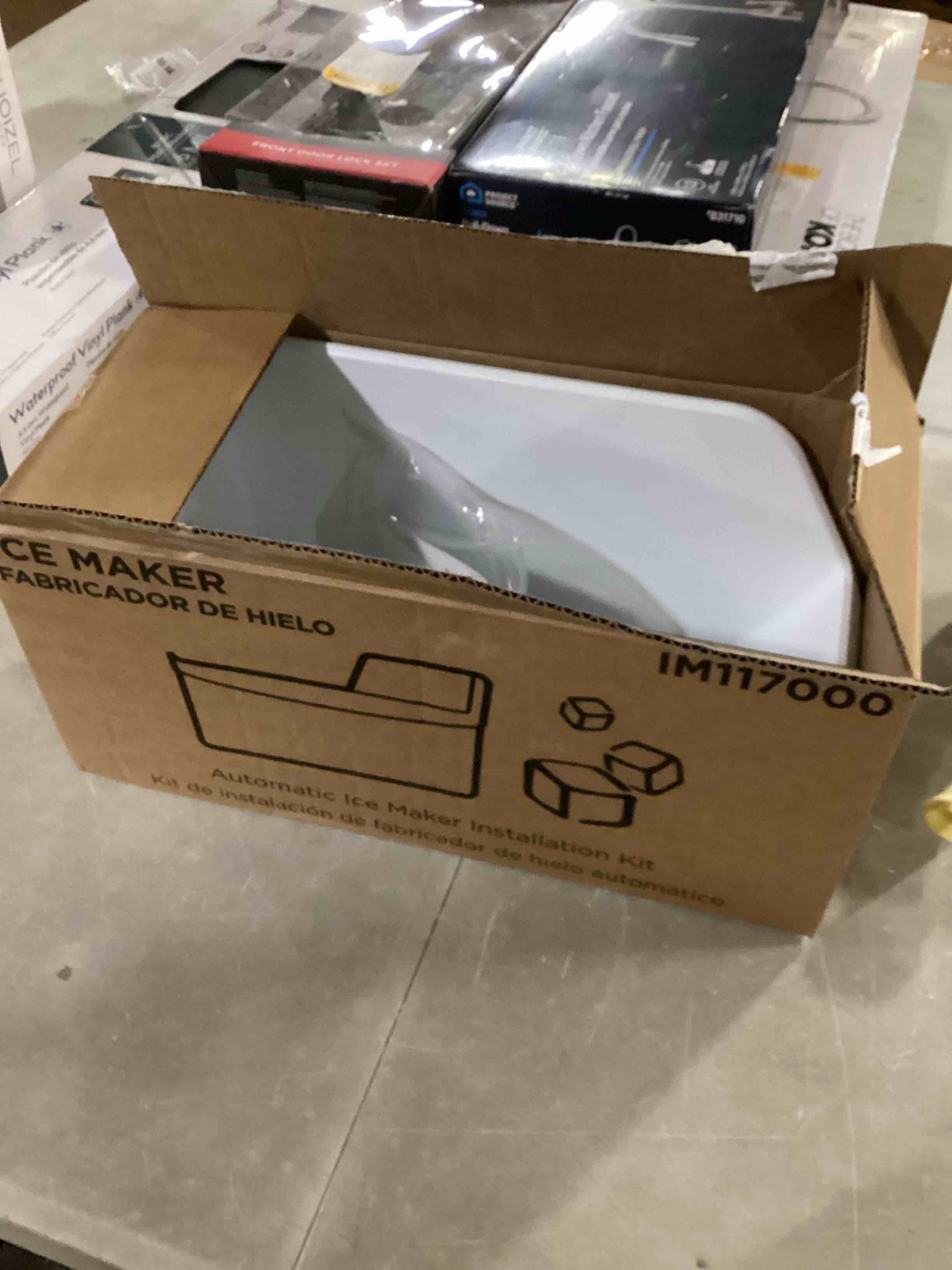 Condition photo showing As Is for (missing pieces) Frigidaire IM117000 IM11700 Ice Maker Kit, One Size, White