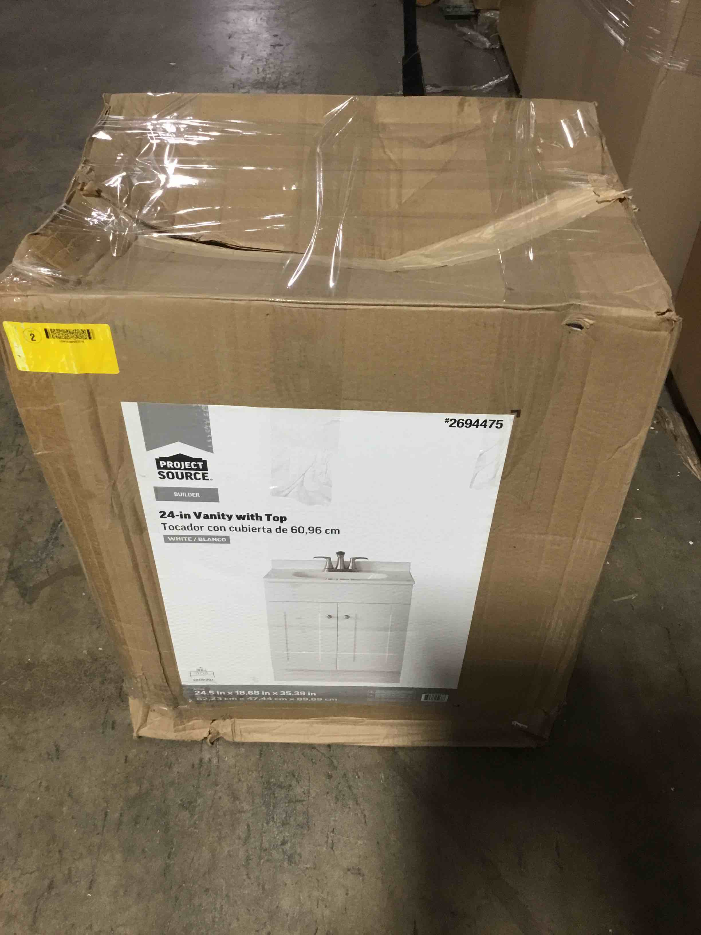 Condition photo showing Good Condition for Project Source Dover 24-in True White Single Sink Bathroom Vanity with White Cultured Top