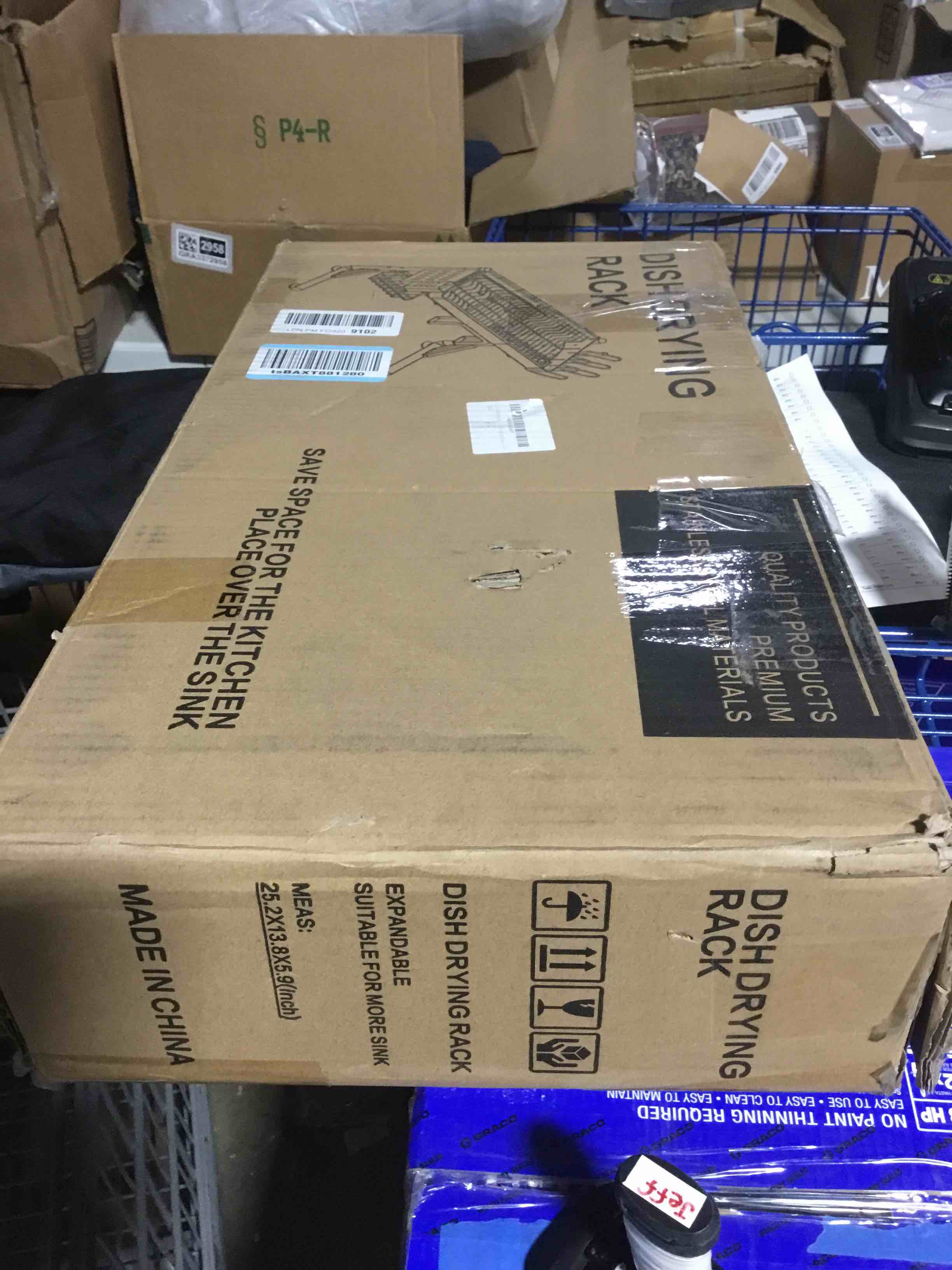 Condition photo showing Good Condition for Over The Sink Dish Drainer Drying Rack, 2 Tier Adjustable Width (20.87'' to 37.6'') 304 Stainless Steel Large Over Sink Dish Drying Rack for Kitchen Counter Organizer, (Silver)