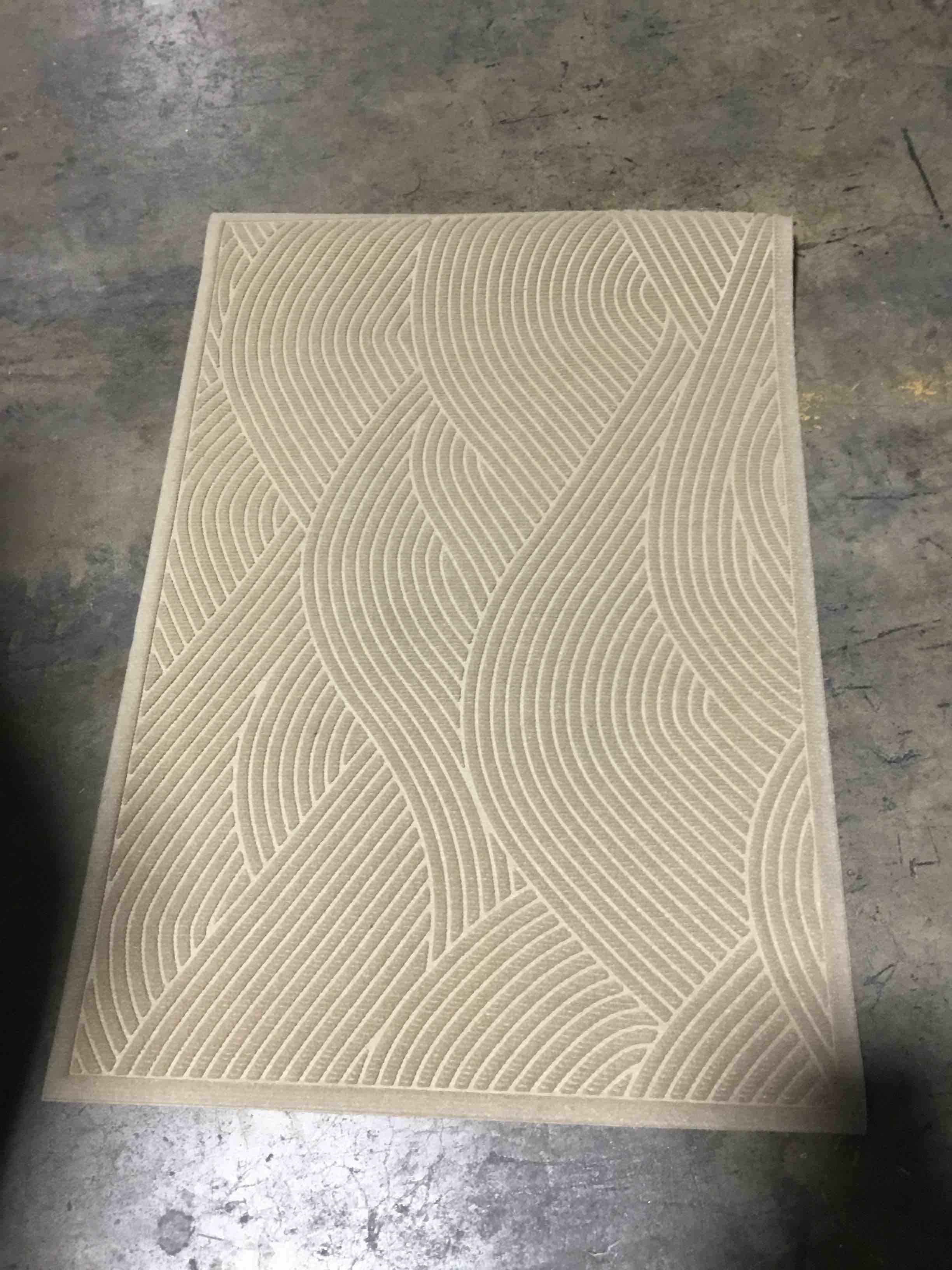 Condition photo showing Good Condition for Sturdy Front Door Mat, Absorbent Muddy Dirt Resist Welcome Door Mats Outdoor Indoor, Stain and Fade Resistant, Non-Slip Backing Entry Mat Low Profile Doormat for Entryway, 47×32, Beige Beige 2'8" x 3'11" (Rectangular)