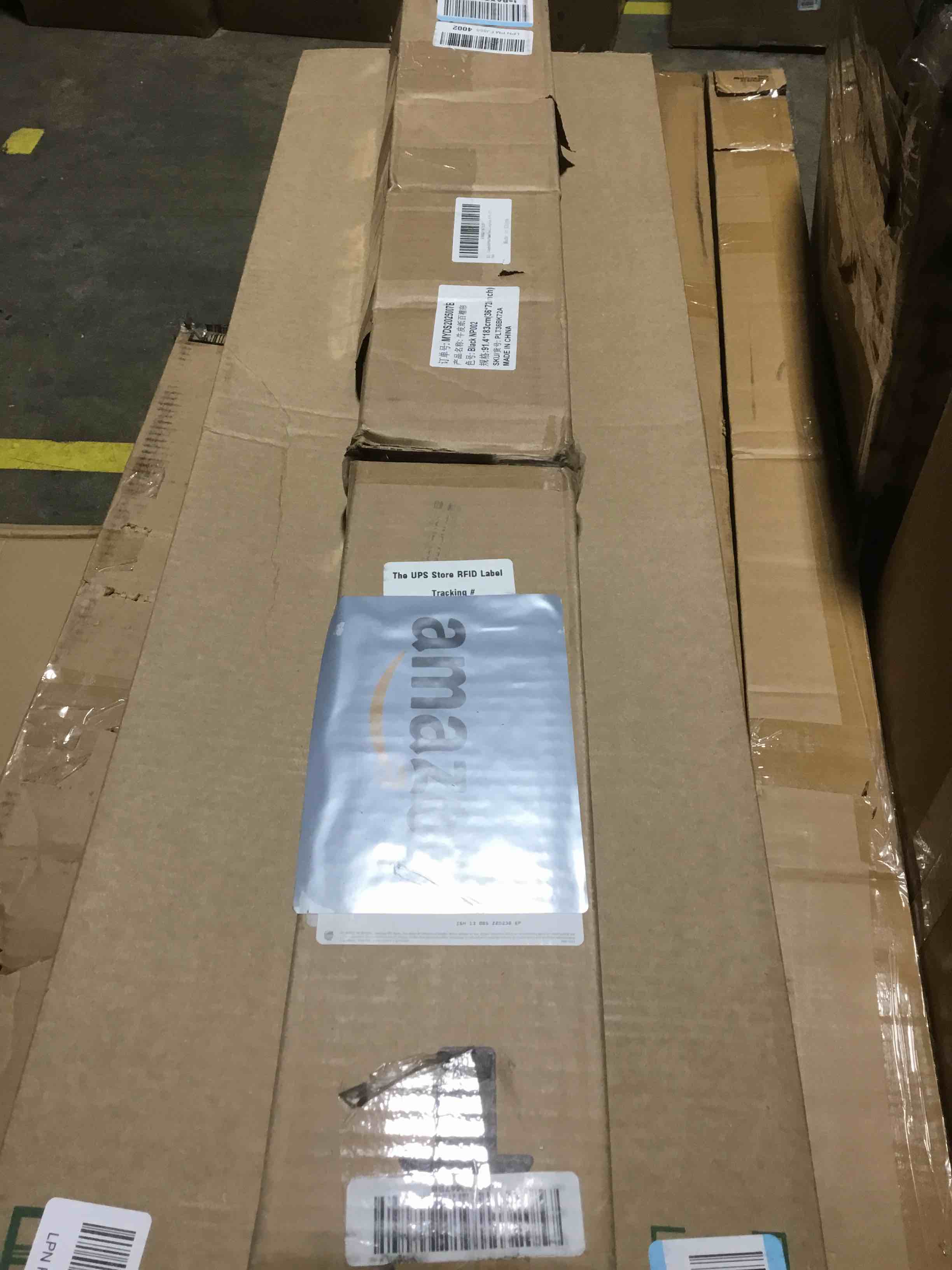 Condition photo showing As Is for Changshade 6-Pack Pleated Paper Temporary Shades Cordless Light Filtering Cut to Size Temporary Paper Blinds for Indoor Windows of Office, Bedroom, Bathroom, Living Room, 36" W x 72" H, Black Black 36" x 72"-6PC