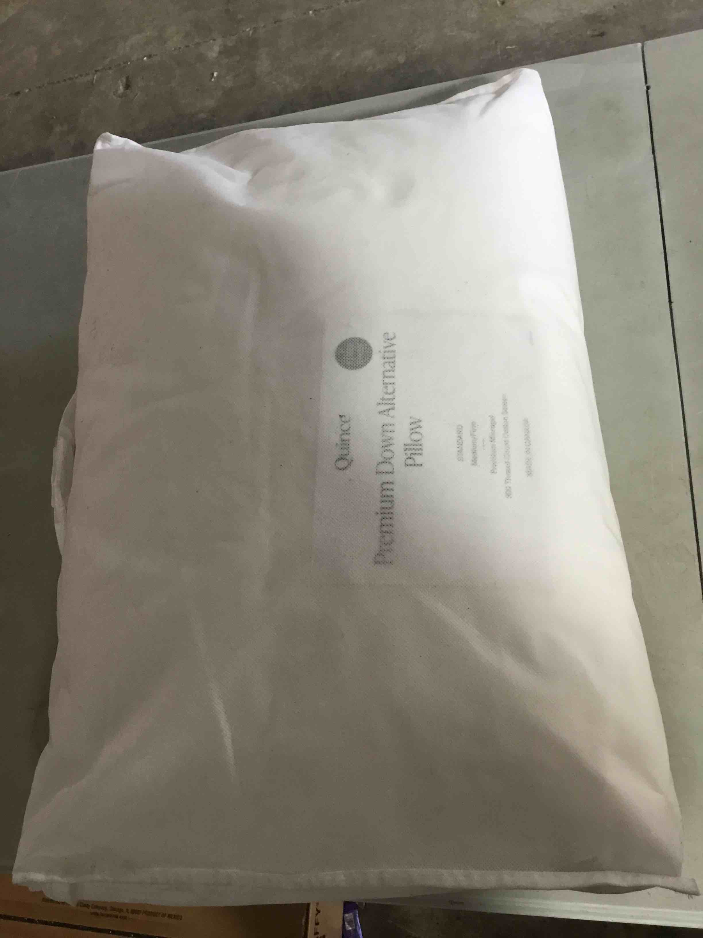 quince premium down alternative pillow standard size medium/firm