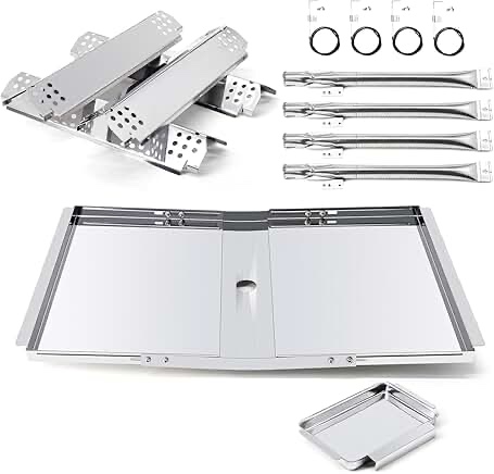 Replacement Parts for Nexgrill 720-0830H 720-0783E 720-0783EH, Grill Heat Plates & Burner Tubes & Igniter & Drip Pan Grease Tray for Home Depot Nexgrill 4 Burner 720-0830H