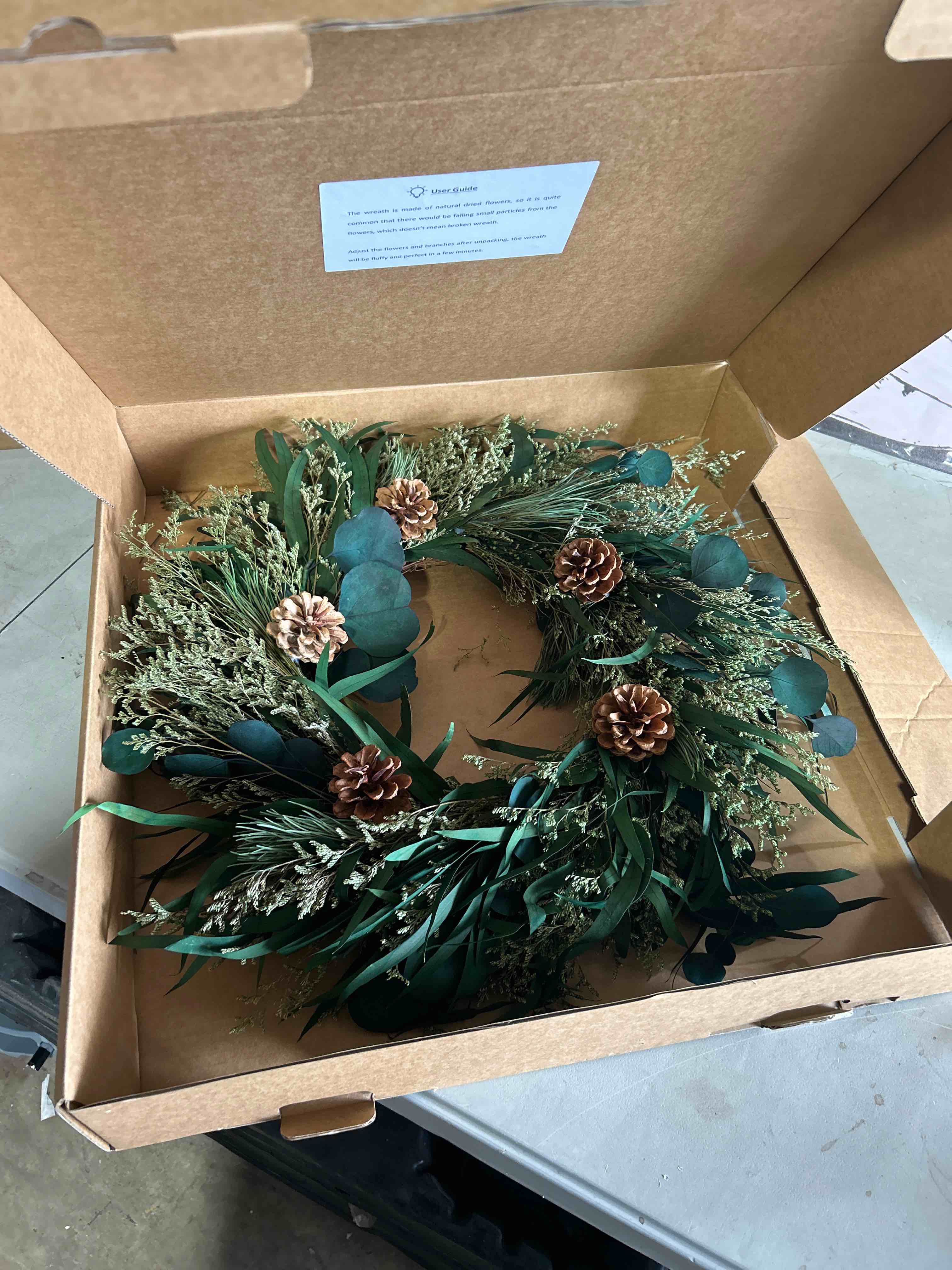 Condition photo showing New/Like New for yzxzm christmas wreath for front door | 24" large green wreaths for front porch entrance backyard |