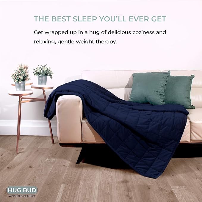 HUG BUD, WEIGHTED BLANKET, 36”x48” 5 Lb, Navy 