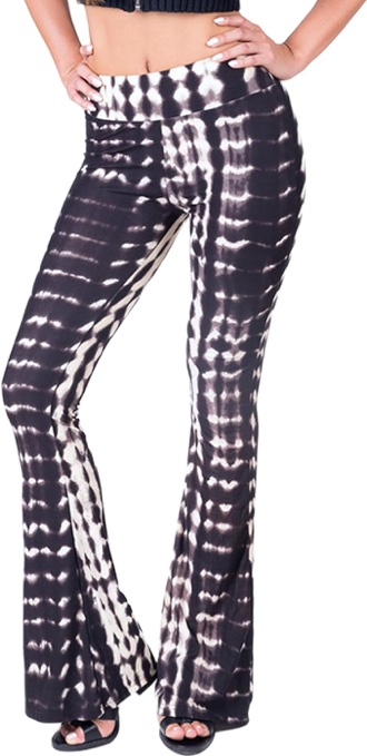 SATINA Flare Leggings | High Waisted Yoga Pants for Women | Tummy Control | Palazzo Pants | Buttery Soft | Bell Bottom Pants Flare Leggings Large Tripy Black