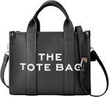 The Leather Tote Bags For Women, Womens Tote Bags with zipper,Can shoulder/crossbody,Handbag (16 inch),  Black 