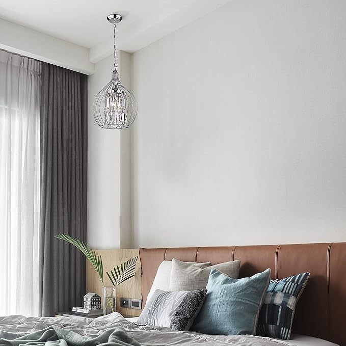 3-Light Chandelier for Dining Room, Kitchen, Living Room, Bedroom (Chrome)