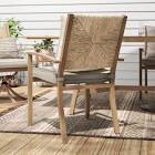 allen + roth Townsend Set of 4 Wicker Brown Steel Frame Stationary Dining Chair with Gray Allen Roth 4 pieces model 4096439