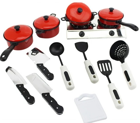 Cookware Electric Playthings - 1set Pretend Cookware & Cooker Kitchen Utensil Pans Cooking Birthday Linens of Mini Playthings Pot