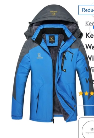 Keevoom Big and Tall Men's Waterproof Ski Jacket Winter Warm Snow Coat Windproof Mountain Raincoat Snowboarding Hooded Jackets for Mens (Blue,3XL)