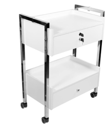 Supreme Medical Dental Mobile Utility Cabinet with Steel Frame and Two Drawer With One lockable Drawer cart