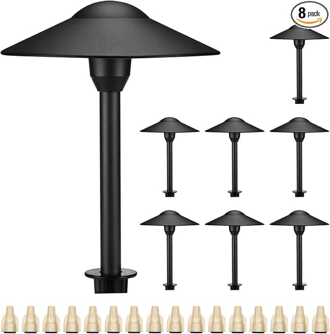 Lumina Lighting® 4W Landscape Lighting 12V Landscape Lights Low Voltage Landscape Path Lights Warm White Waterproof Outdoor Replaceable G4 LED Bulb for Garden Pathway Lawn Yard (Black) (8-Pack) Visit the Lumina Lighting Store