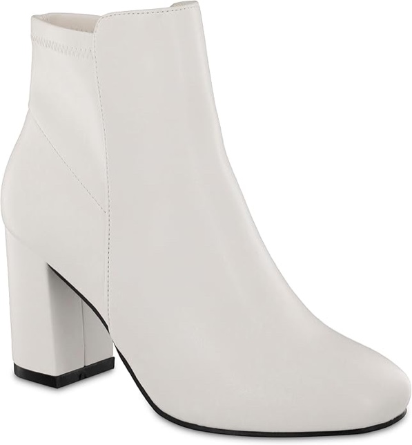 White Vegan Leather Ankle Boots Womens SZ 40 