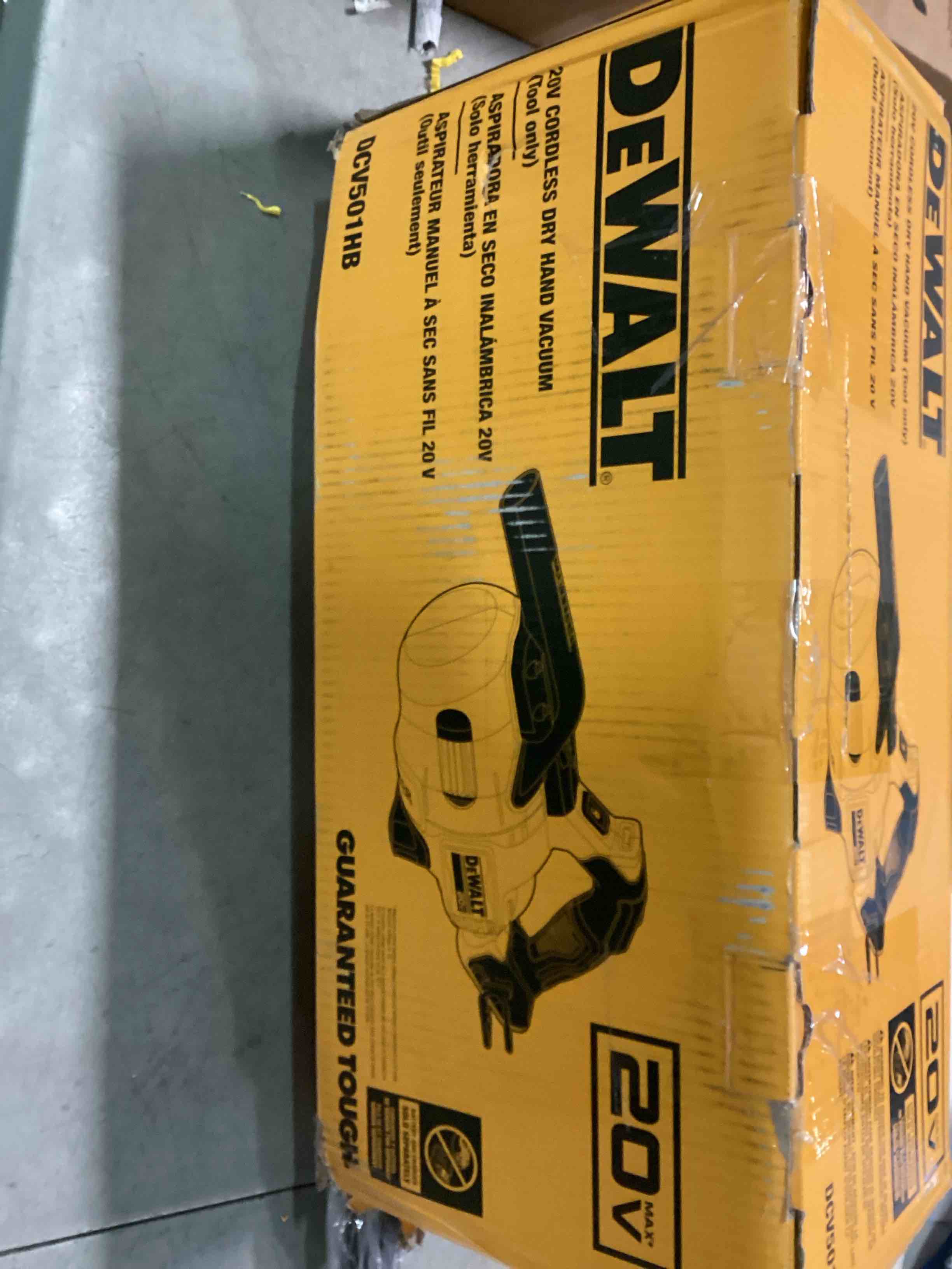 DeWalt DCV501HB 20-Volt Cordless Dry Jobsite Vacuum + Attachments, TOOL ONLY