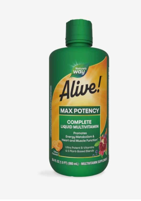 (Best by April 2025) Nature s Way Alive! Max Potency Liquid Multivitamin  30.4 Fl Oz.  Citrus Flavored
