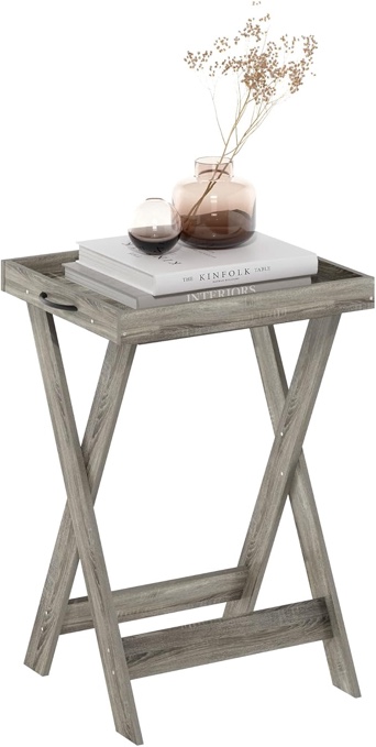 Furinno Classic Tray Table with Removable Tray, French Oak